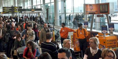 Aeropuerto de El Prat durante la huelga de controladores aéreos de diciembre de 2010. 
 