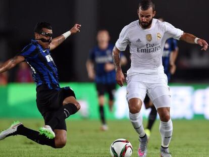 Jes&eacute; y Murillo en el partido del Real Madrid contra el Inter