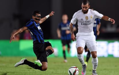 Jesé y Murillo en el partido del Real Madrid contra el Inter