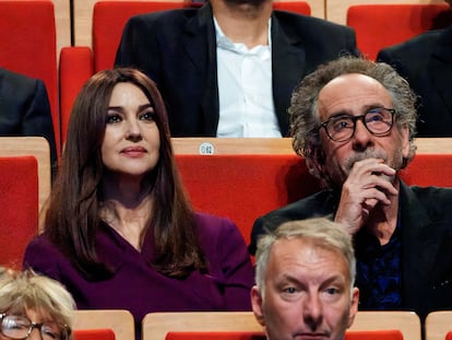 Monica Bellucci y Tim Burton, en el Festival Lumière, que se celebró en Lyon en octubre de 2022 y donde ambos coincidieron.