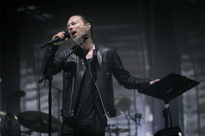 En primer plano, Thom Yorke, durante el concierto de Radiohead, el 3 de junio de 2016.