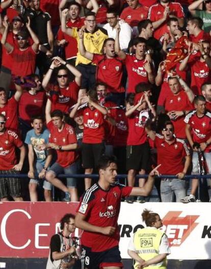 Merino celebra el primer gol de Osasuna.