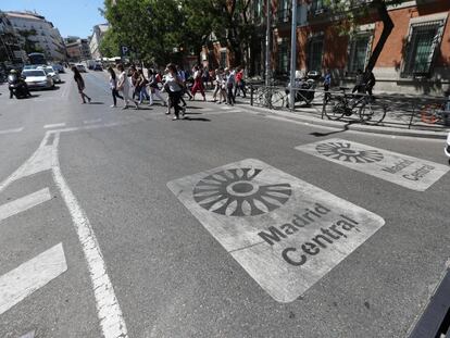 El área de Madrid Central a la altura de la Carrera de San Jerónimo.