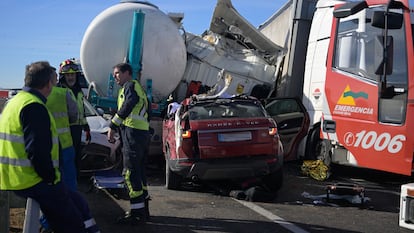 Accident with three deceased people and 18 wounded on the A-4 highway, at the height of Santa Cruz de Mudela (Ciudad Real), on January 25, 2024.