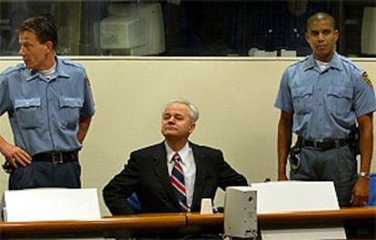 Milosevic durante en juicio, en una imagen tomada en febrero pasado.