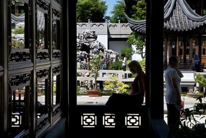 El jardín chino Lan Su, en el centro o Downtown de Portland