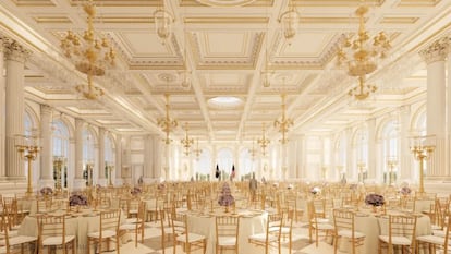 Render del proyecto del Salón de Baile de Estado de la Casa Blanca.