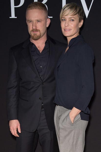 Robin Wright empezó a salir con Ben Foster en 2012. Wright tenía 46 y él, 31. Tras idas, venidas y segundas oportunidades la pareja rompió definitivamente en 2015.