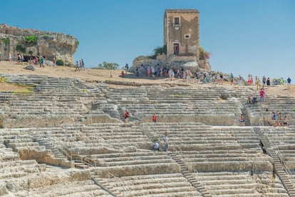 The Teatro Greco, in the center of Syracuse.