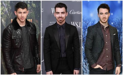 De izquierda a derecha: los hermanos Nick, Joe y Kevin Jonas.