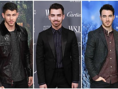 De izquierda a derecha: los hermanos Nick, Joe y Kevin Jonas.