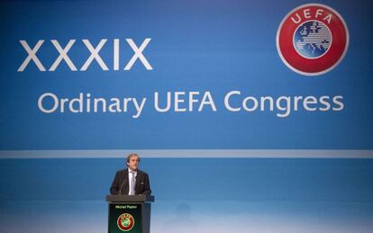 Michel Platini, durante el congreso celebrado en Viena