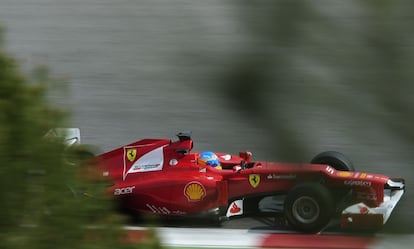 Fernando Alonso en Montmeló.