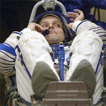 Pedro Duque, en la cápsula espacial.