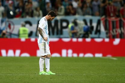 El jugador argentino Lionel Messi durante el partido frente a Croacia.