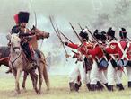 Recreación de la batalla de Waterloo en el mismo lugar durante el 180º aniversario del enfrentamiento.