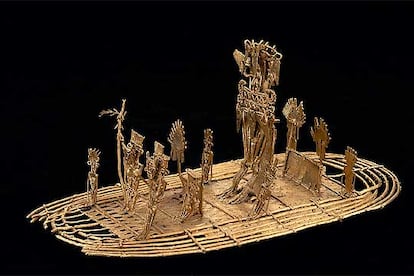 Balsa muisca, ofrenda religiosa fechada entre los años 600 y 1600, del Museo del Oro de Bogotá.