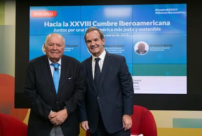 Enrique V. Iglesias y Andrés Allamand, este martes en Madrid.