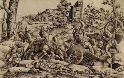 'Agamenón matando a Odio' (hacia 1545), copia anónima de la Escuela de Fontainebleau.