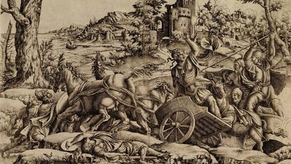 'Agamenón matando a Odio' (hacia 1545), copia anónima de la Escuela de Fontainebleau.