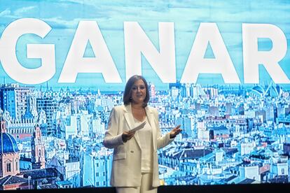 La portavoz municipal del PP en el Ayuntamiento de València, María José Català, en el 13º Congreso del PP de València celebrado en el Museo de las Ciencias Príncipe Felipe.