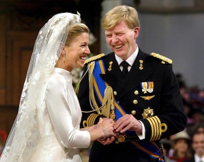 2 de febrero de 2002. El príncipe heredero de Holanda, Guillermo Alejandro, durante su boda con la argentina Máxima Zorreguieta en Ámsterdam, Holanda.
