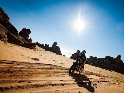 Joan Barreda durante la cuarta etapa del Rally Dakar este miércoles.
