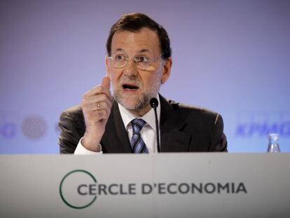 Rajoy se dirige al empresariado catal&aacute;n en el C&iacute;rculo de Econom&iacute;a de Sitges. 