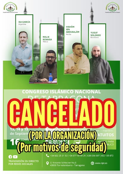 Anuncio distribuido por la organización del congreso islámico.