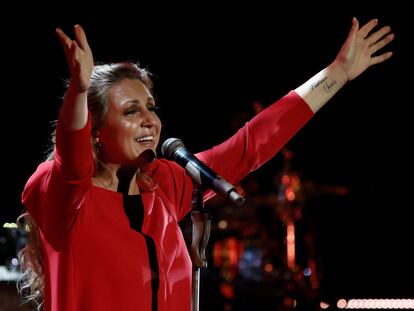 Niña Pastori, en el concierto que ofreció este jueves en Pamplona, dentro del festival Flamenco on Fire.