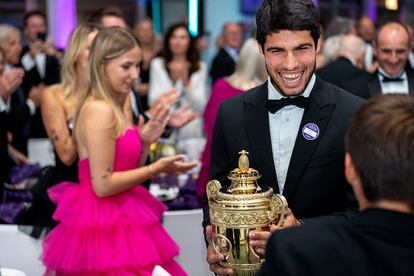 Alcaraz, during the champions dinner.