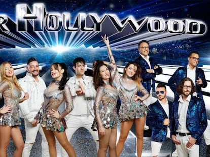 Imagen promocional de la orquesta Super Hollywood.