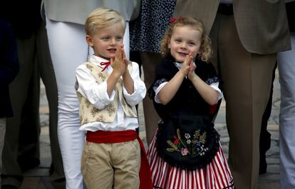 Los pequeños Grimaldi participaron felices en la fiesta del Principado.
