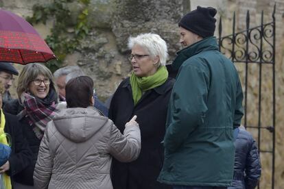 Lucía, en Segovia, con su hijo Olfo.