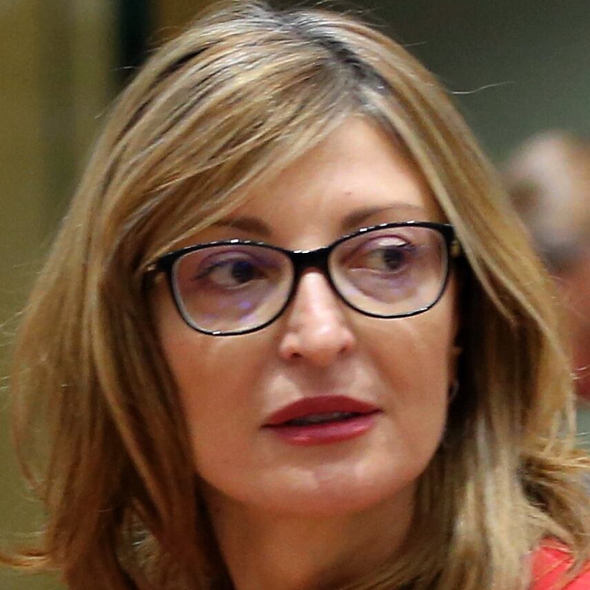 BRUSSELS, BELGIUM - FEBRUARY 17: Bulgarian Foreign Minister Ekaterina Zaharieva attends the European Union (EU) Foreign Ministers meeting in Brussels, Belgium on February 17, 2020. (Photo by Dursun Aydemir/Anadolu Agency via Getty Images)