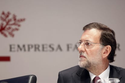 El líder del PP, Mariano Rajoy, en la clausura del XIV Congreso de Empresa Familiar.