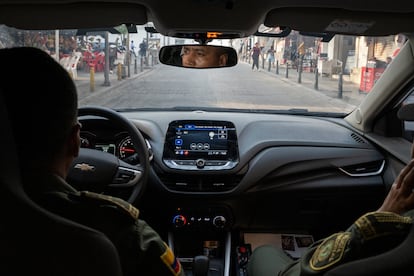 Miembros de la policía de Sincelejo, recorren el municipio, en Sincelejo.