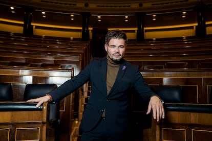 Gabriel Rufián, en el hemiciclo del Congreso este jueves.
