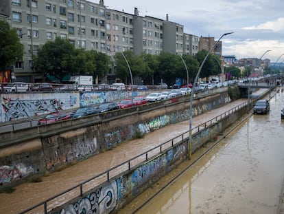 Inundaciones por las fuertes lluvias en Terrassa (Barcelona).