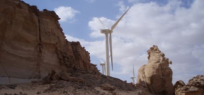 Un aerogenerador de Gamesa en Egipto.