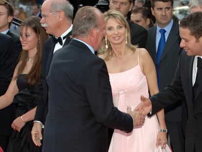 El rey Juan Carlos y Corinna Larsen, en los premios Laureus Sports, en Barcelona, en 2006.