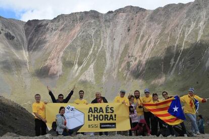 Catalanes independentistas en el Nevado de Toluca (México).