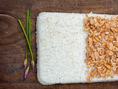 Pastel de arroz con almendra, del cocinero Dani Lasa