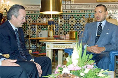 Piqué, durante su audiencia con el rey Mohamed VI de Marruecos.