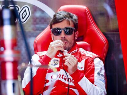 Fernando Alonso, pictured during one of Friday&#039;s practice sessions.