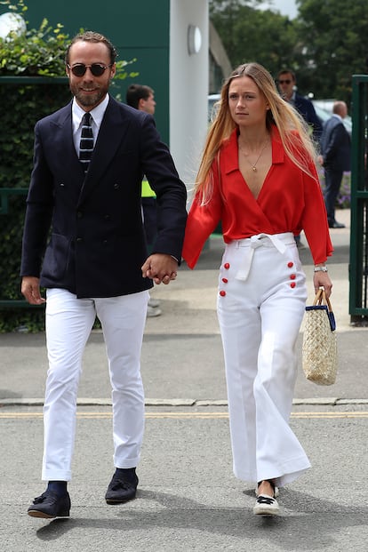 James Middleton y Alizee Thevenet en Wimbledon.