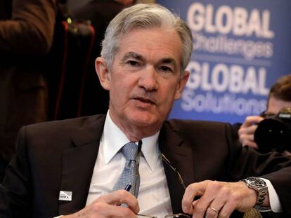 Jerome Powell, presidente de la Fed, el pasado 21 de abril en Washington (EE UU), en la reunión de primavera del FMI y el Banco Mundial.