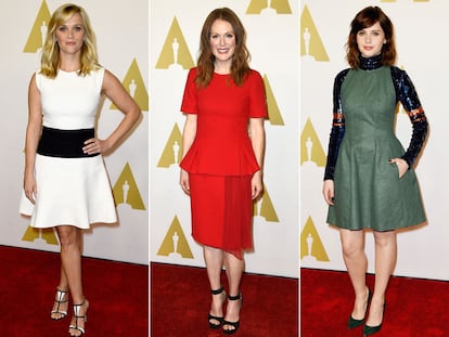 Así vistieron los nominados en el tradicional almuerzo de los Oscar