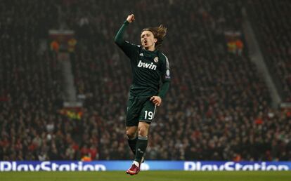 Modric celebra el gol del empate.