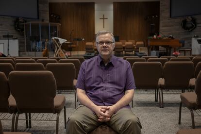 El pastor Dana Moore en la Segunda Iglesia Bautista en Corpus Christi, Texas.
